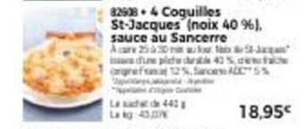 Thiriet 4 Coquilles St-jacques (Noix 40%) Sauce Au Sancerre offre