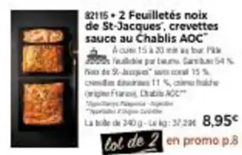 Thiriet 2 Feuilletés Noix De St-Jacques et crevettes Sauce Au chablis AOC offre