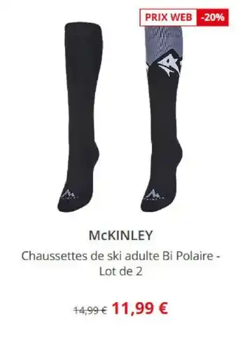 Intersport Mckinley Chaussettes de Ski Adulte Bi Polaire Lot de 1 offre
