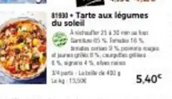 Thiriet Tarte Aux Legumes Du soleil offre