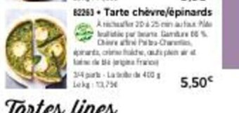 Thiriet Tarte Chevre/epinards offre