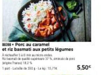 Thiriet Porc Au Caramel Et Riz Basmati Aux Petits Legumes offre