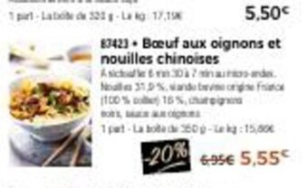Thiriet Boeuf Aux Oignons Et Nouilles chinoises offre