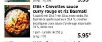 Thiriet Crevettes Sauce Curry Rouge Et Riz Basmati offre