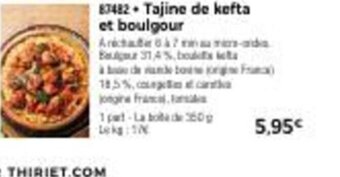 Thiriet Tajine de Kefta et Boulgour offre