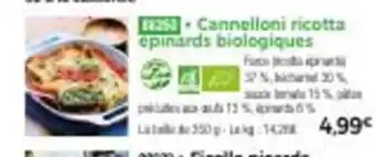 Thiriet Cannelloni Ricotta Epinards Biologiques offre