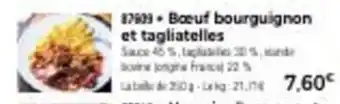 Thiriet Boeuf Bourguignon et Tagliatelles offre