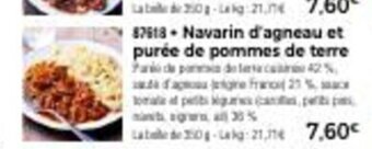 Thiriet Navarin d'Agneau et Puree de Pommes de Terre offre