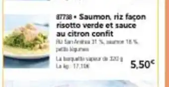 Thiriet Saumon Riz Facon Risotto verde Et Sauce Au Citron Confit offre