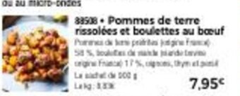 Pommes de Terre Rissolées Et Boulettes Au Boeuf