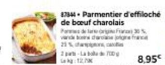 Thiriet Parmentier d'Effiloche de Boeuf Charolais offre