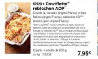 Thiriet Croziflette Reblochon AOP offre