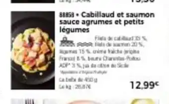 Thiriet Cabillaud Et Saumon Sauce Agrumes Et Petits legumes offre