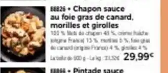 Thiriet Chapon Sauce Au Foie Gras de Canard Morilles Et Girolles offre