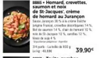 Thiriet Homard Crevettes Saumon Et Noix de St-Jacques Creme de Homard Au Jurançon offre