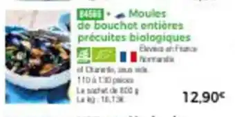 Thiriet Moules de Bouchot Entieres Precuites Biologiques offre