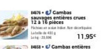 Thiriet Gambas Sauvages Entières Crues offre