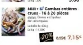 Thiriet Gambas Entieres Cruess offre