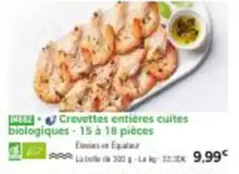 Thiriet Crevettes Entieres Cuites Biologiques offre
