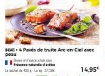 Thiriet 4 Paves de Truite Arc-En-Ciel Avec Peau offre