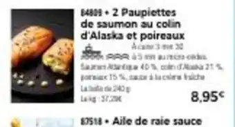 Thiriet 2 Paupiettes de Saumon Au Colin d'Alaska Et Poireaux offre