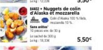 Thiriet Nuggets de Colin d'Alaska Et Mozzarella offre