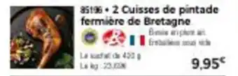 Thiriet 2 cuisses de pintade fermière de bretagne offre