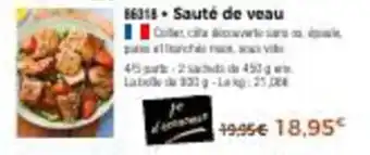 Thiriet Sauté de veau offre