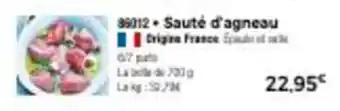 Thiriet Sauté d'agneau offre