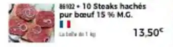 Thiriet 10 steaks hachés pur bœuf 15% M.G. offre