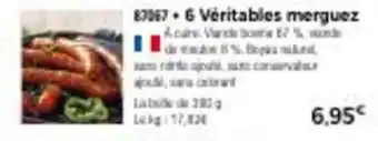 Thiriet 6 véritables merguez offre