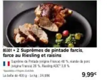 2 suprêmes de pintade farcis