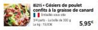Thiriet Gésiers de poulet confits à la graisse de canard offre