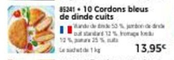 Thiriet 10 cordons bleus de dinde cuits offre
