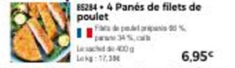 Thiriet 4 panés de filets de poulet offre