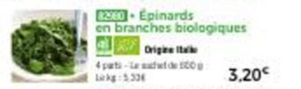 Thiriet Épinards en branches biologiques offre