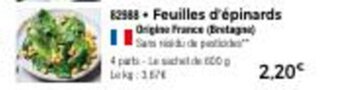 Thiriet Feuilles d'épinards offre