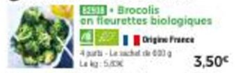 Thiriet Brocolis en fleurettes biologiques offre
