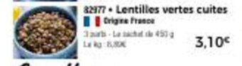 Thiriet Lentilles vertes cuites offre
