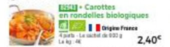 Thiriet Carottes en rondelles biologiques offre