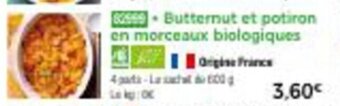 Butternut et potiron en morceaux biologiques