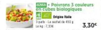 Thiriet Poivrons 3 couleurs en cubes biologiques offre