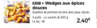 Thiriet Wedges aux épices douces offre