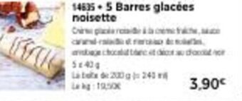 Thiriet 5 barres glacées noisette offre