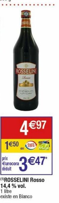 Cora x Carrefour Rosselini rosso 14.4% vol. offre