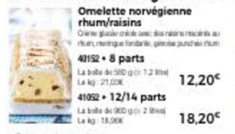 Thiriet Omelette Norvégienne rhum/raisins offre