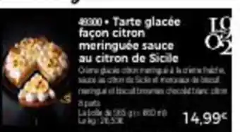 Thiriet Tarte glacée façon citron meringuée sauce au citron de Sicile offre