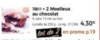 Thiriet 2 Moelleux au chocolat offre