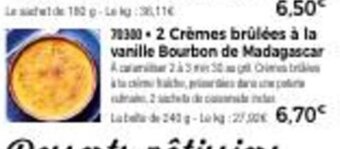 Thiriet 2 Crèmes brûlées à la vanille Bourbon de Madagascar offre