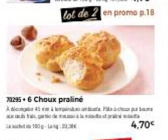 Thiriet 6 Choux praliné offre